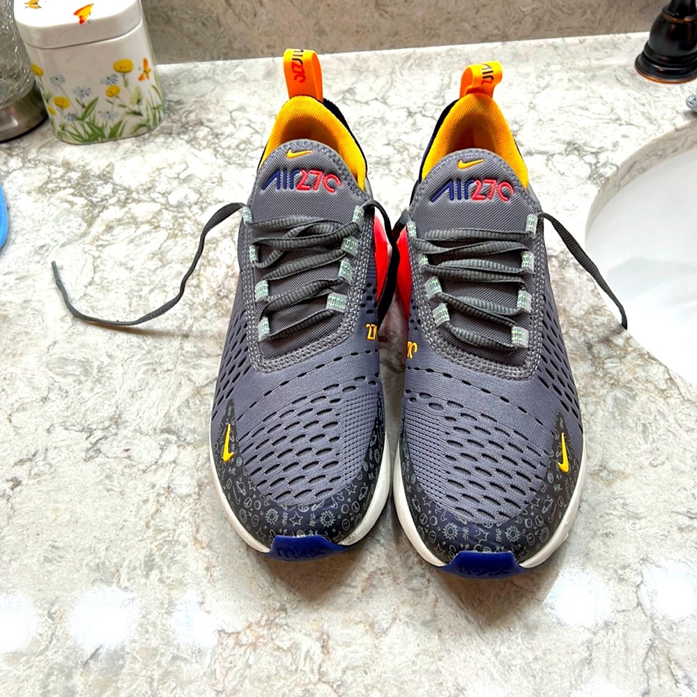 Nike 5y sneakers. Gray/purple/pinkish orange. Rarely worn